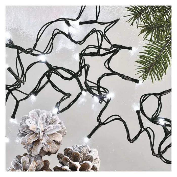 Emos LED karácsonyi fényfüzér, 24 m, kültéri és beltéri, hideg fehér, programozható időzíthető D4AC25