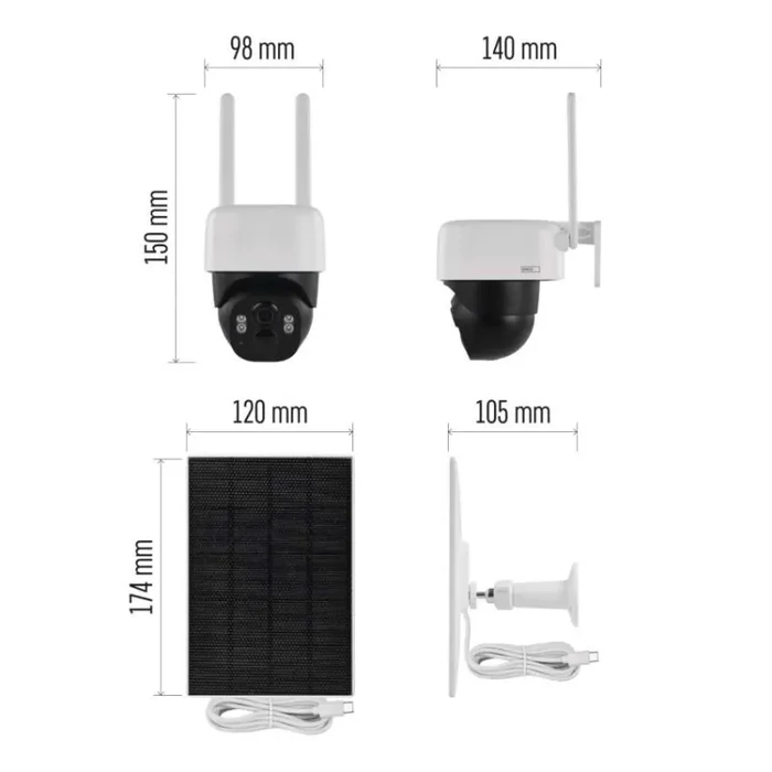 Emos GoSmart Kültéri akkumulátoros kamera IP-1200 WASP wifivel és napelemmel H4067