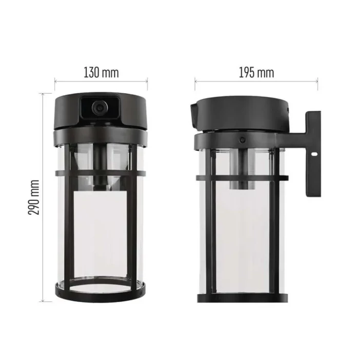 Emos GoSmart Wifis kültéri forgatható kamera IP-1300 LANTERN E27 foglalattal, fekete H4074