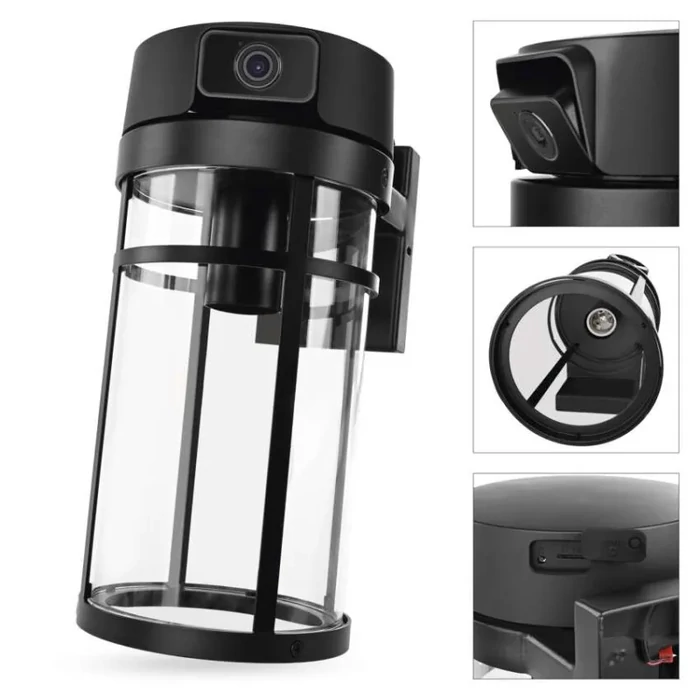 Emos GoSmart Wifis kültéri forgatható kamera IP-1300 LANTERN E27 foglalattal, fekete H4074