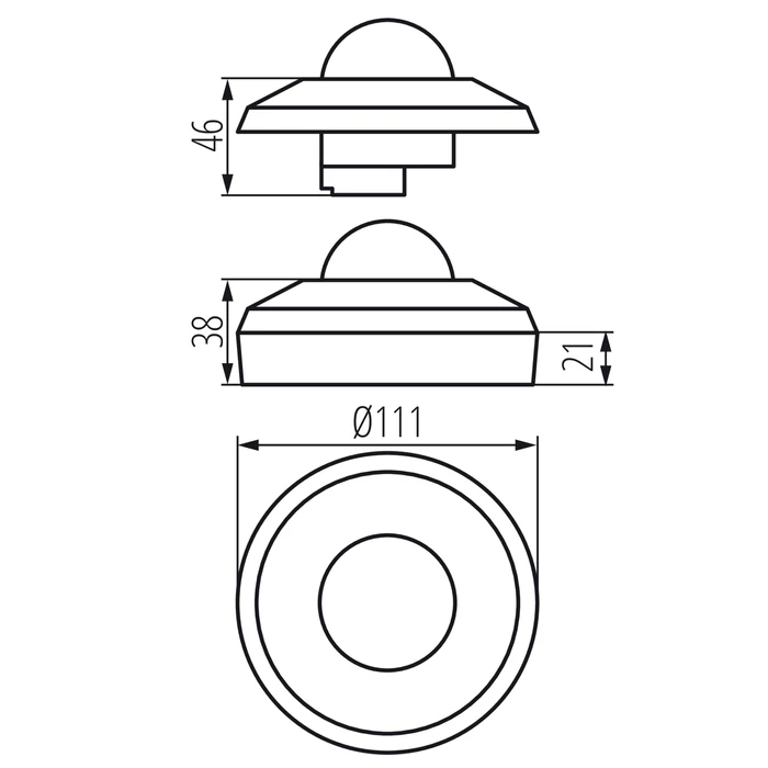 Kanlux SENTO-O-WT-W mozgás és jelenlétérzékelő fehér 360° IP20/44 PIR mozgásérzékelő 37366