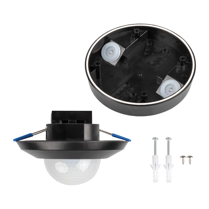 Kanlux SENTO-O-WT-B mozgás és jelenlétérzékelő fekete 360° max. 20m IP20/44 PIR mozgásérzékelő 37367