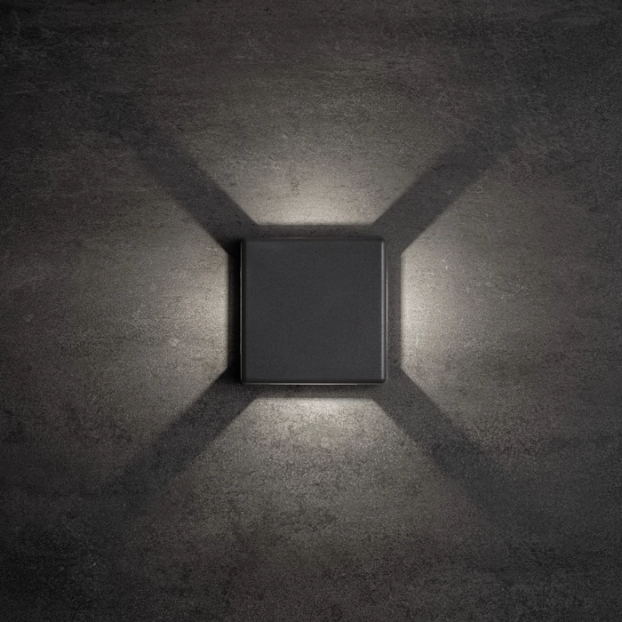 KANLUX REFAZI kültéri fali homlokzat grafit lámpatest LED 6W 360lm 4000K REFAZI EL 6W-F-GR lámpa 39181