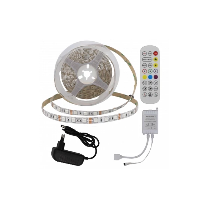 Optonica LED szalag szett RGB 12V 5m 8W/m 480 lm/m 60LED/m SMD5050 IP20 4322