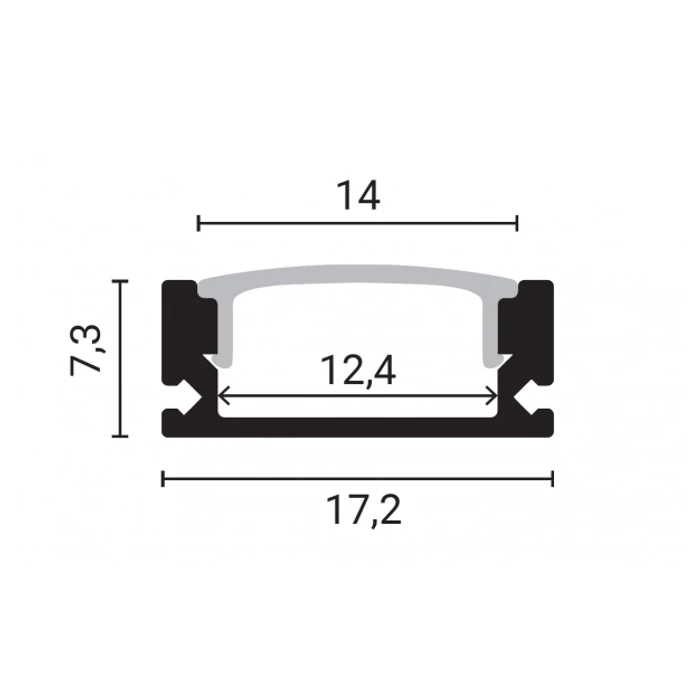 Optonica komplett falon kívüli alumínium LED profil opál búrával, kiegészítőkkel 2m 5191