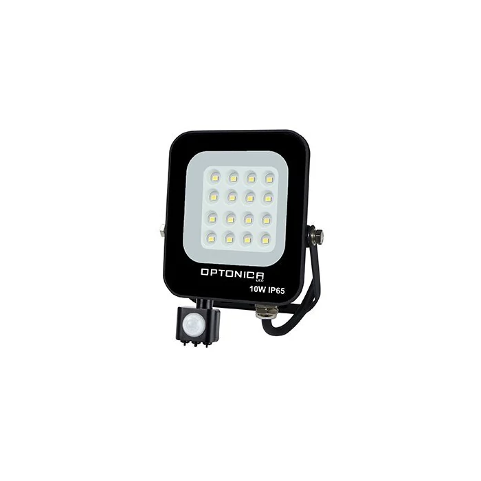 Optonica LED reflektor mozgásérzékelővel fekete 10W 900lm 6000K hideg fehér IP65 5771