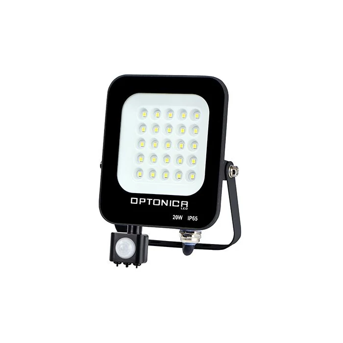 Optonica LED reflektor mozgásérzékelővel fekete 20W 1800lm 2700K meleg fehér IP65 5776