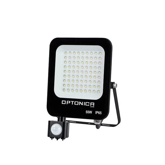 Optonica LED reflektor mozgásérzékelővel fekete 50W 4500lm 6000K hideg fehér IP65 5780