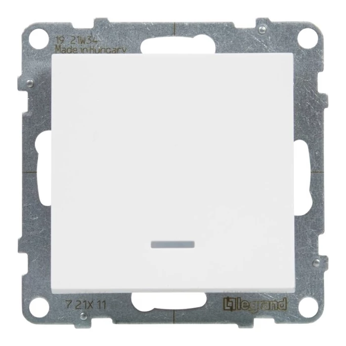 Legrand Suno fehér 101 JF egypólusú kapcsoló jelzőfénnyel keret nélkül 10AX 721111