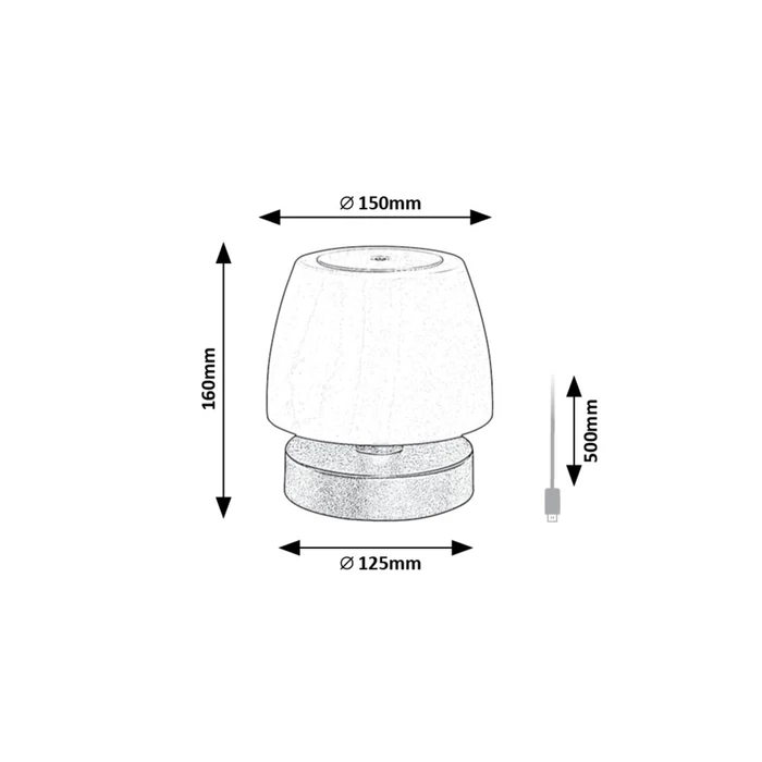Rábalux Odera asztali lámpa fekete 3W 140Lm IP44 7040