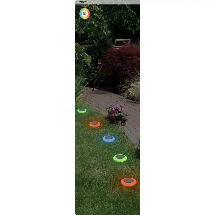 Rábalux Haiti napelemes lámpa fekete RGB IP65 7069