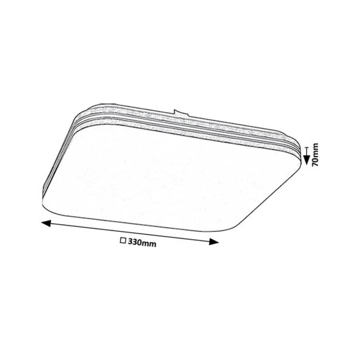 Rábalux Oscar2 mennyezeti LED lámpa 18W 1350lm 4000K fehér négyzet ezüst csík 71176