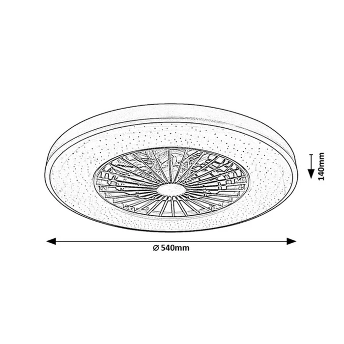 Rábalux Dalfon2 beltéri ventilátor LED 72W 2100lm 3000-6500 távirányítóval 71334