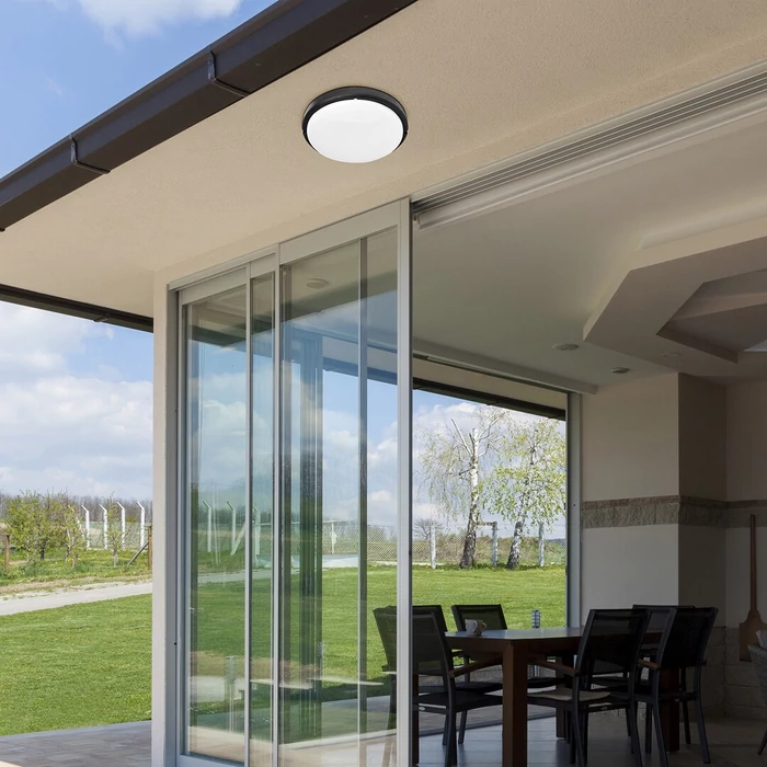 Rábalux Hort kültéri fali/mennyezeti lámpa fekete IP54 7407