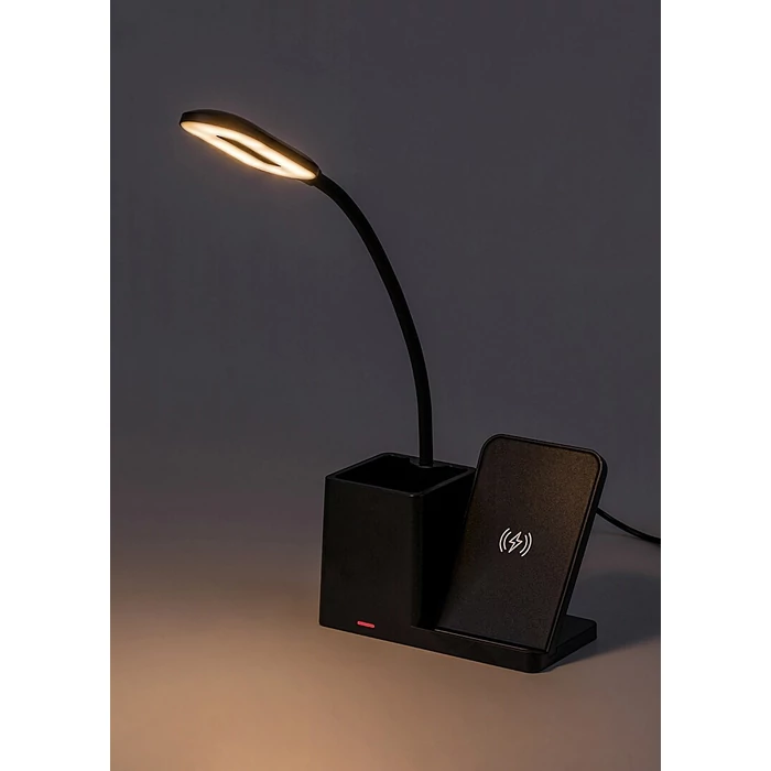 Rábalux Cerie asztali led lámpa 4W 200Lm 3000-4000-6500 fekete vezeték nélküli töltés 74232