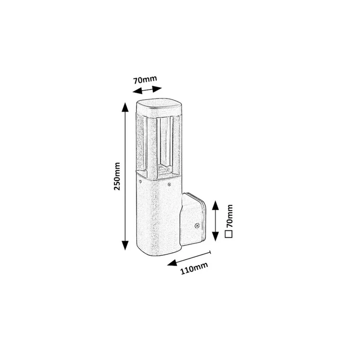 Rábalux Kalisz LED kültéri fali lámpa antracit 7W 250lm 3000K IP54 77033