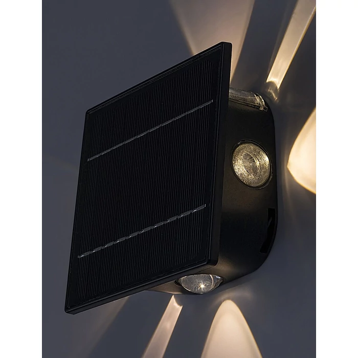 Rábalux Emmen LED kültéri napelemes lámpa 0,5W 50lm CCT fekete IP54 77034