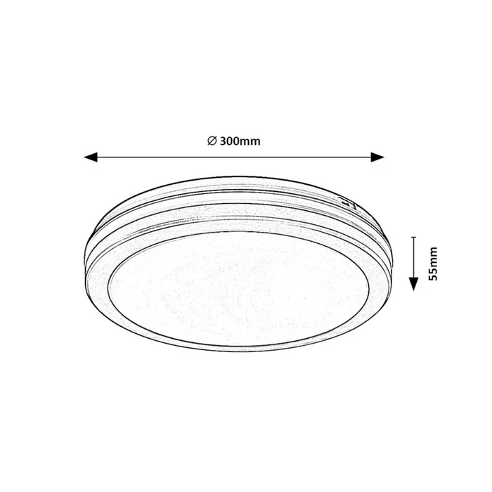 Rábalux Indre LED kültéri mennyezeti lámpa 28W 2450lm CCT fekete IP54 77035