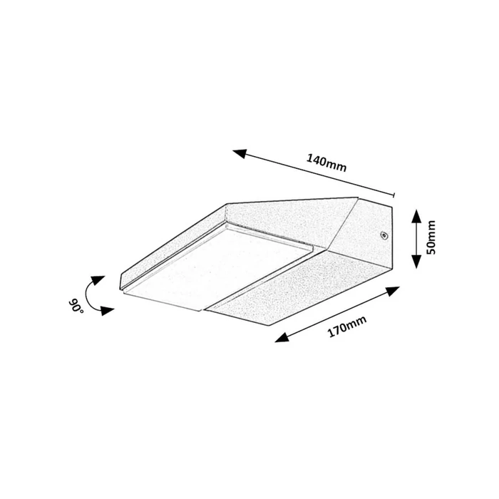 Rábalux Senica LED kültéri fali lámpa 13W 540lm 4000K fekete IP65 77064