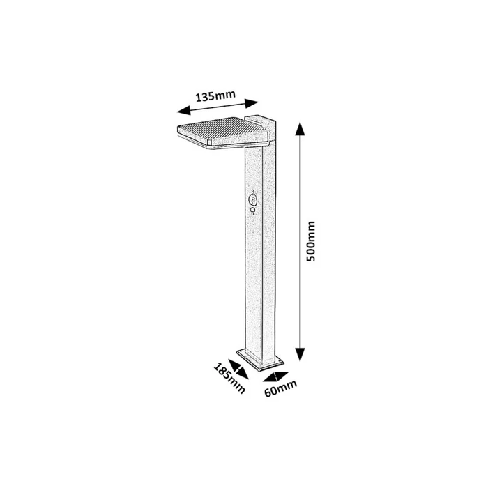 Rábalux Lasset LED kültéri napelemes lámpa 4,4W 200lm 4000K fekete IP54 77079