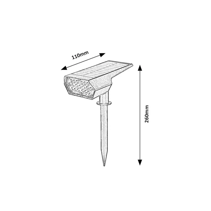 Rábalux Nantes LED kültéri napelemes lámpa 0,5W 50lm 3000K fekete IP65 77088