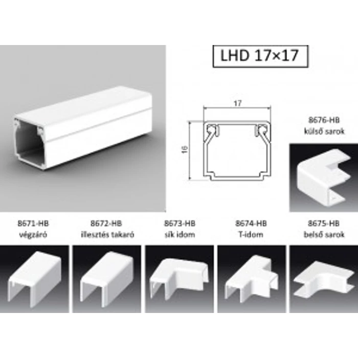 Kopos Kolin Műanyag csatorna végzáró LHD 17x17 vezetékcsatornához fehér, 8671 HB Kopos