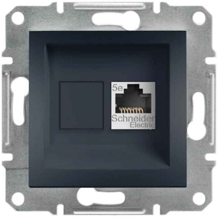 Asfora Adatátviteli aljzat 1xRJ45 CAT5e UTP rugós bekötés antracit IP20 Schneider EPH4300171