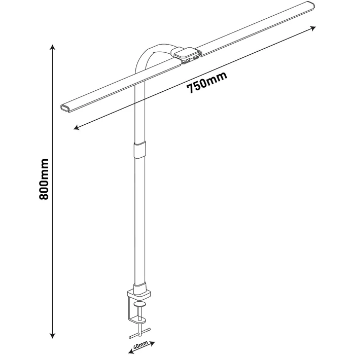 Avide LED asztali lámpa duplafejű fekete 18W 1100Lm CCT ABLDL-DOUBLE-18W
