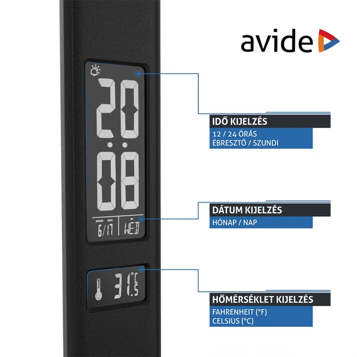 Avide Nathan LED asztali lámpa 6W 360Lm CCT fekete ABLDL-OLC-6W-BL