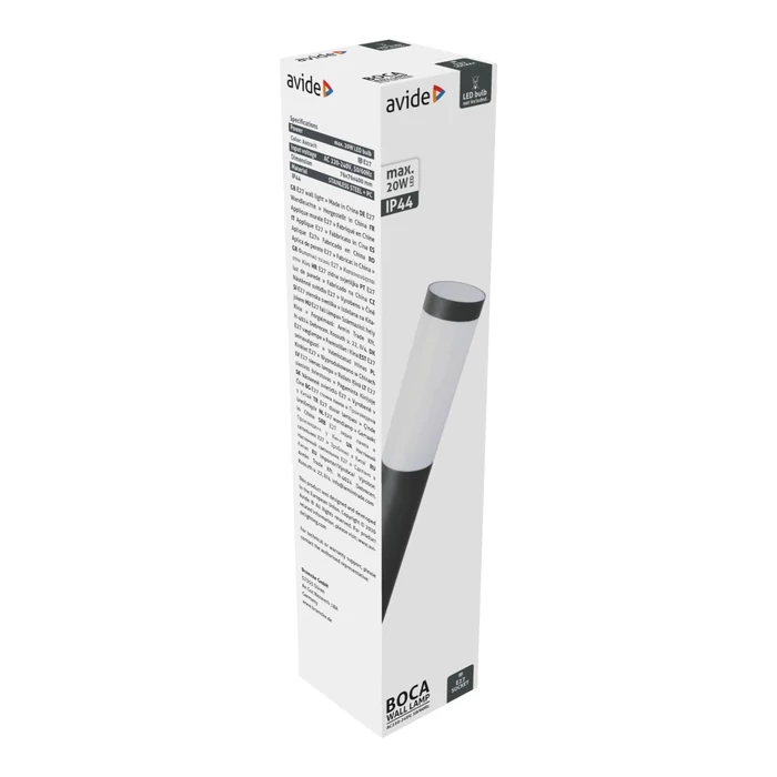 Avide kültéri fali lámpa antracit IP44 Boca AOLWE27-BOC-AN