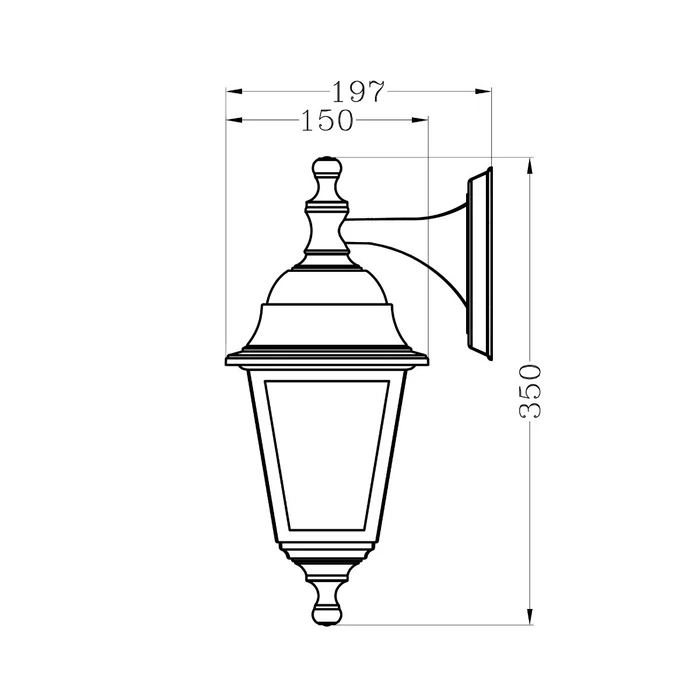 Avide kültéri fali lámpa fekete lefelé álló IP44 BLAKE-D