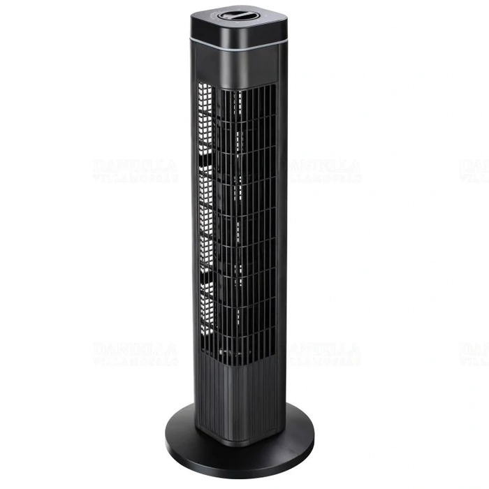 STILO fekete Oszlopventilátor 50W, 220-240V, 73,5cm magas, időzítővel, 3 fokozatú, oszcilláló funkció, 1,6m vezetékkel STI1828