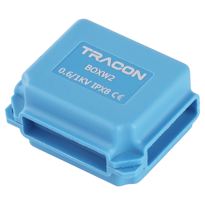 Tracon vízálló műanyag doboz vezeték összekötőhöz 45x37x24mm kék IPX8 BOXW2
