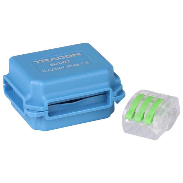 Tracon vízálló műanyag doboz vezeték összekötőhöz 45x37x24mm kék IPX8 BOXW2