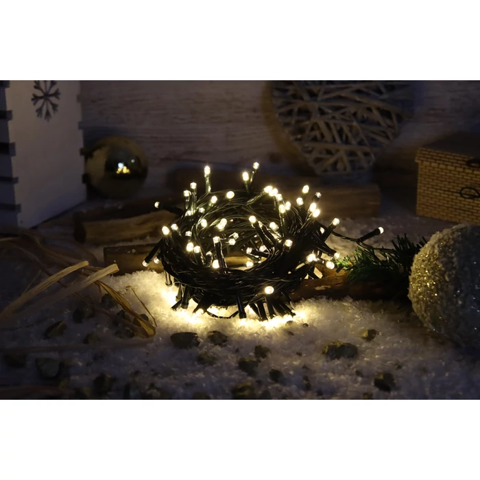 Tracon karácsonyi fényfüzér 2+10m meleg fehér kültéri/beltéri CHRSTOB100WW