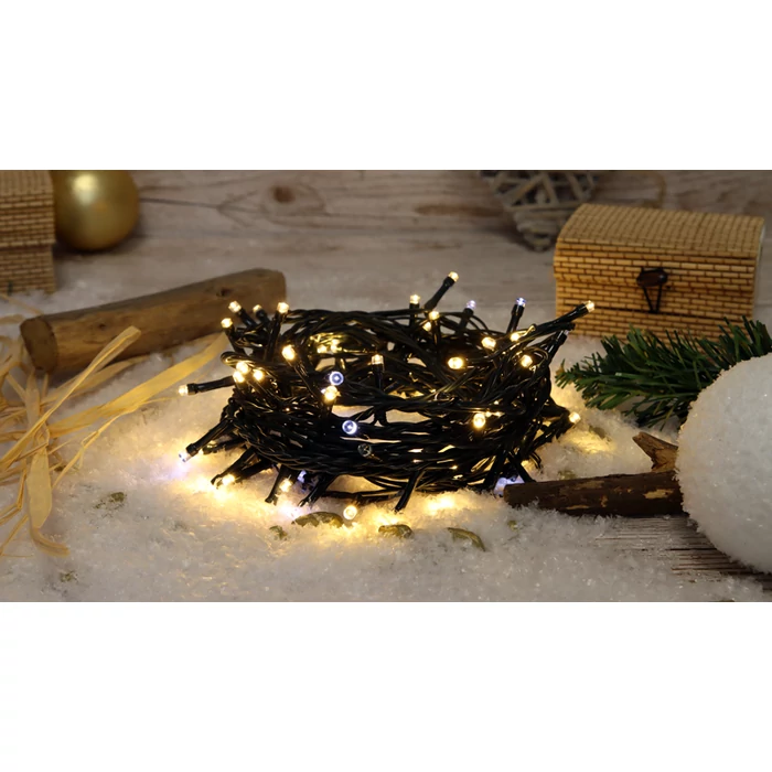 Tracon karácsonyi sziporkázó fényfüzér 2+10m meleg fehér kültéri/beltéri CHRSTOSC100WW