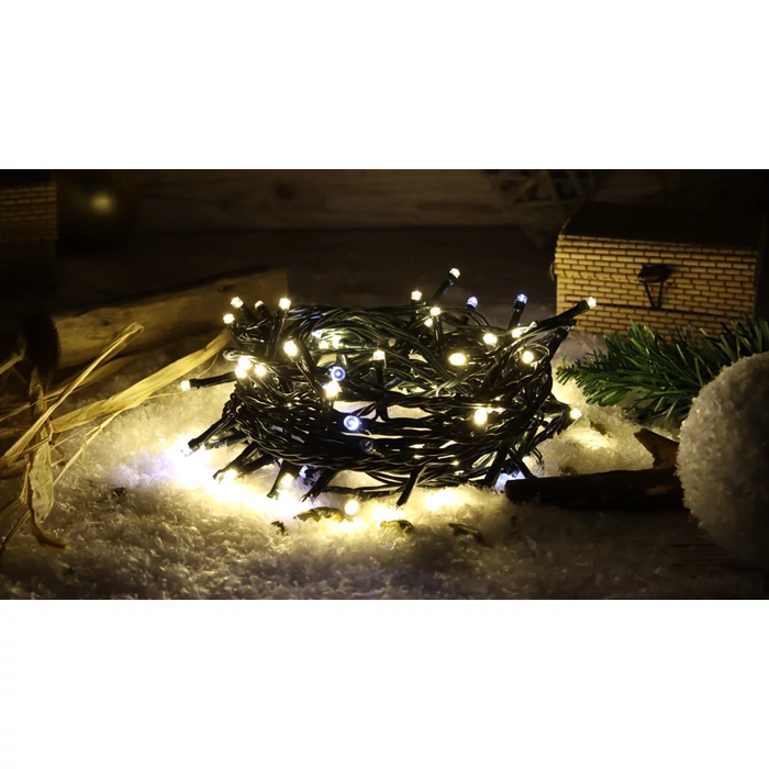 Tracon karácsonyi sziporkázó fényfüzér 2+10m meleg fehér kültéri/beltéri CHRSTOSC100WW