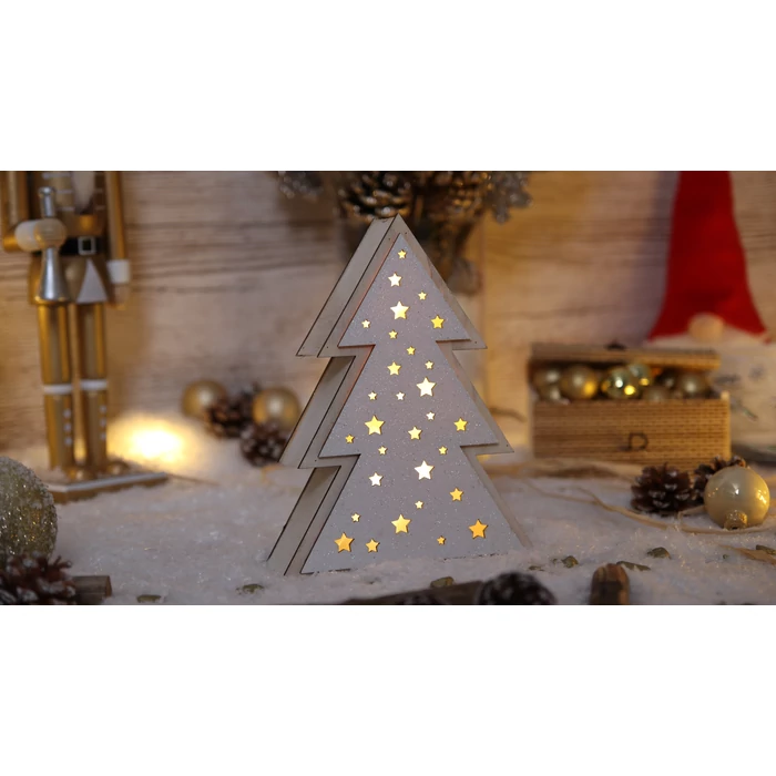 Tracon LED karácsonyi fenyő fa elemes meleg fehér CHRTRW4WW