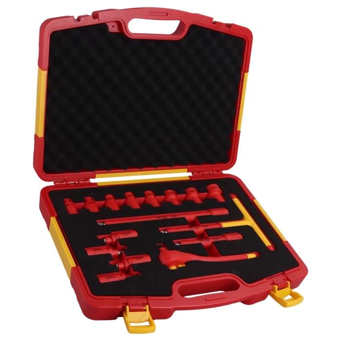 Tracon 16 db-os szigetelt racsnis imbuszkulcs és dugókulcs készlet 1000V DSET16