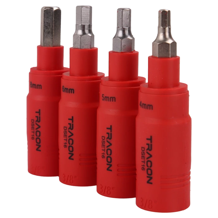 Tracon 16 db-os szigetelt racsnis imbuszkulcs és dugókulcs készlet 1000V DSET16