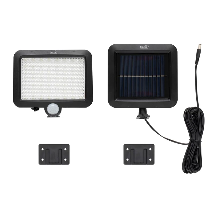 Home FLP250SOLAR napelemes LED reflektor, 250 lm, PIR mozgásérzékelő, 120° 5m, 56 db hidegfehér SMD LED, energiatakarékos, műanyag, IP44 FLP250SOLAR