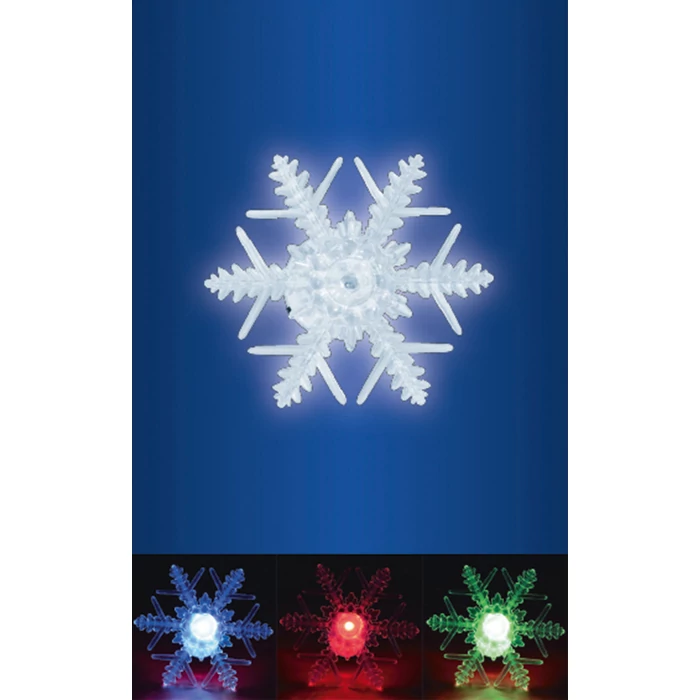Somogyi LED-es ablakdísz hókristály beltéri kivitel öntapadós hideg fehér LED mérete: ø 10 x 35 cm KID 331/WH