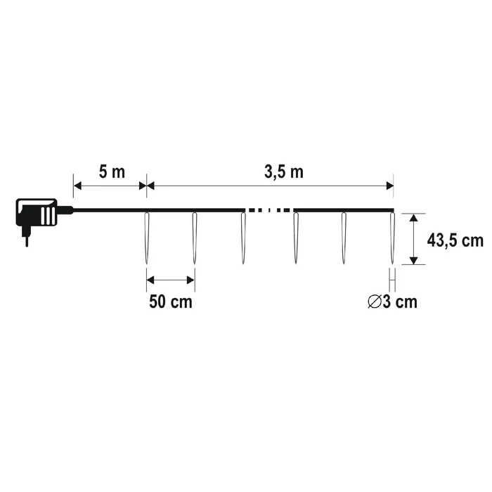 HOME KJL288 jégcsap fényfüzér, 3,5m hosszú, 288db hidegfehér SMD LED, 8db jégcsap/36db LED, hálózati adapter, kül- és beltéri kivitelKJL288