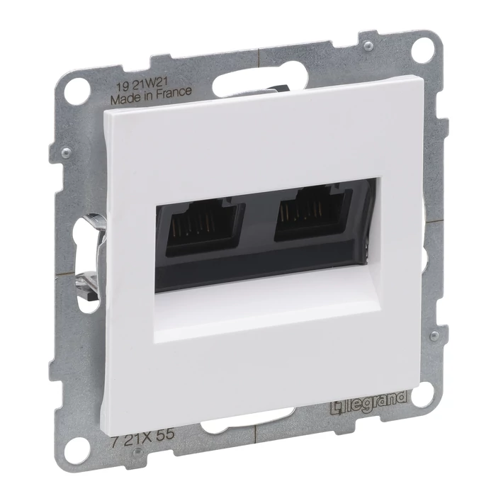 Legrand Suno fehér 2xRJ45 UTP Cat.6A csatlakozóaljzat, keret nélkül 721155