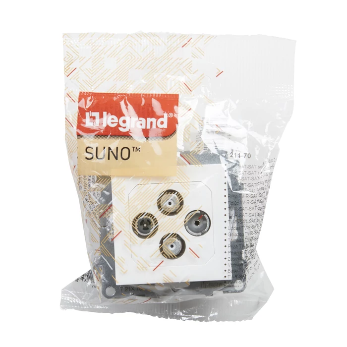 Legrand Suno fehér TV-R-SAT-SAT csatlakozóaljzat, végzáró keret nélkül 721170