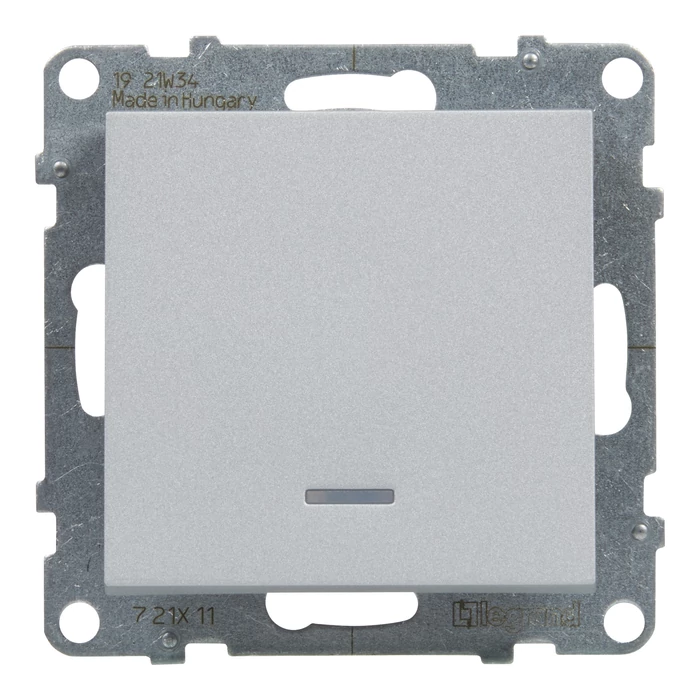 Legrand Suno aluminium 101 JF egypólusú kapcsoló jelzőfénnyel keret nélkül 10AX 721311
