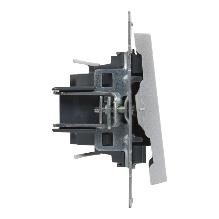 Legrand Suno 101N C egypólusú nyomó csengőjellel kapcsoló keret nélkül 10AX, aluminium 721313