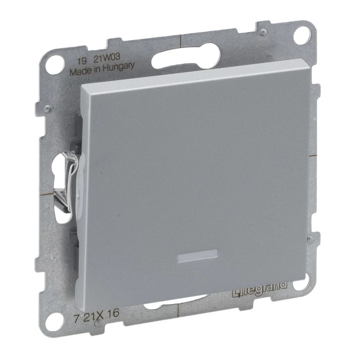 Legrand Suno aluminium 106 JF váltókapcsoló jelzőfénnyel, keret nélkül 10AX 721316