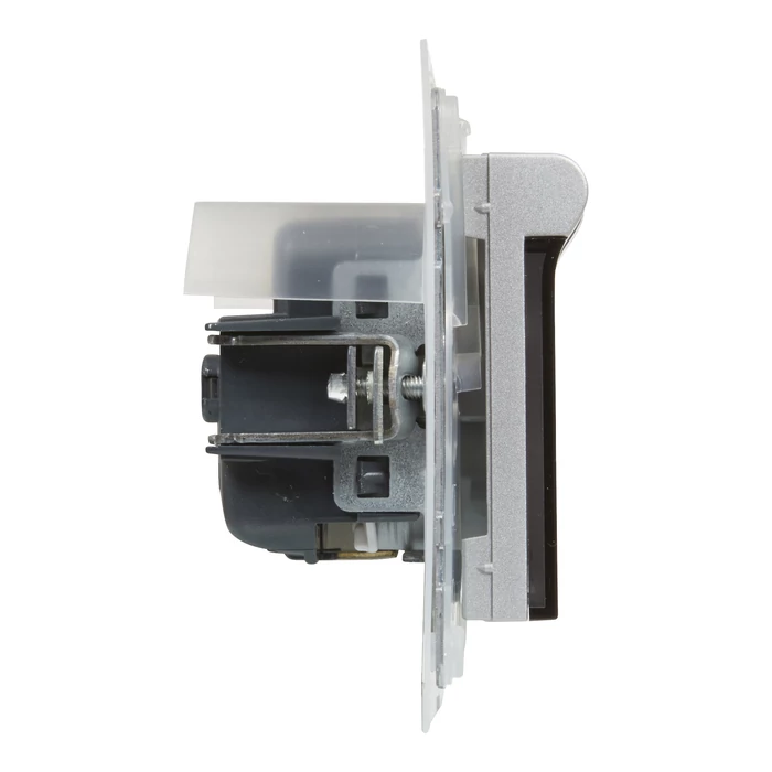 Legrand Suno alumínium 2P+F GYV IP44 csatlakozóaljzat (rugós), biztonsági zsaluval, keret nélkül 721323