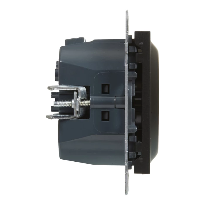 Legrand Suno fekete 2P+F GYV + USB-C csatlakozóaljzat (rugós), biztonsági zsaluval, keret nélkül 721429